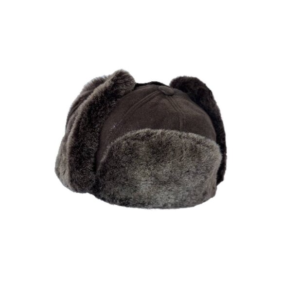 Shearling Sheepskin Leather Trapper Hat Aviator | Winter Hat | Ushanka - Picture 4 of 7